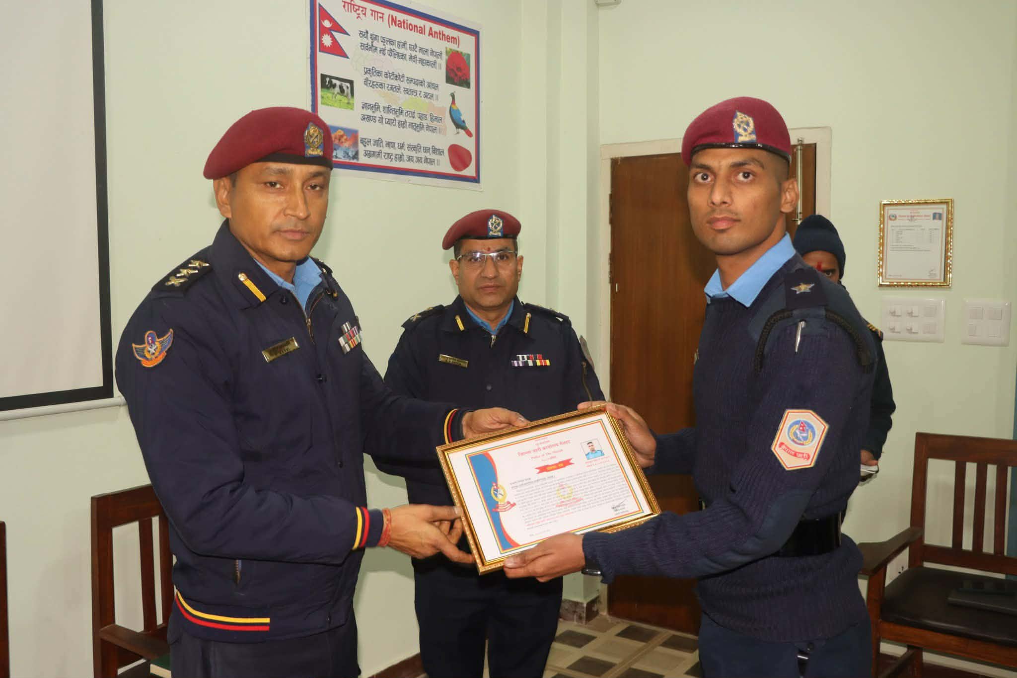 रौतहटमे अगहन महिनाके उत्कृष्ट प्रहरी बनलन निलेश पाठक